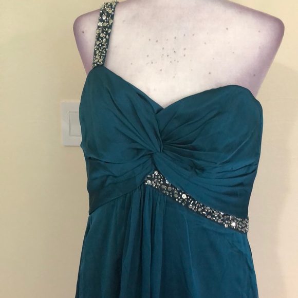 Teal knee length chiffon - Picture 11 of 13